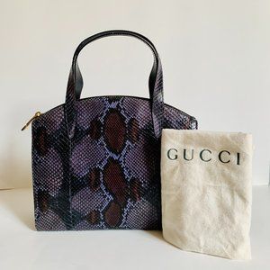 Gucci Vintage Exotic Python Handle Bag With Dust … - image 1